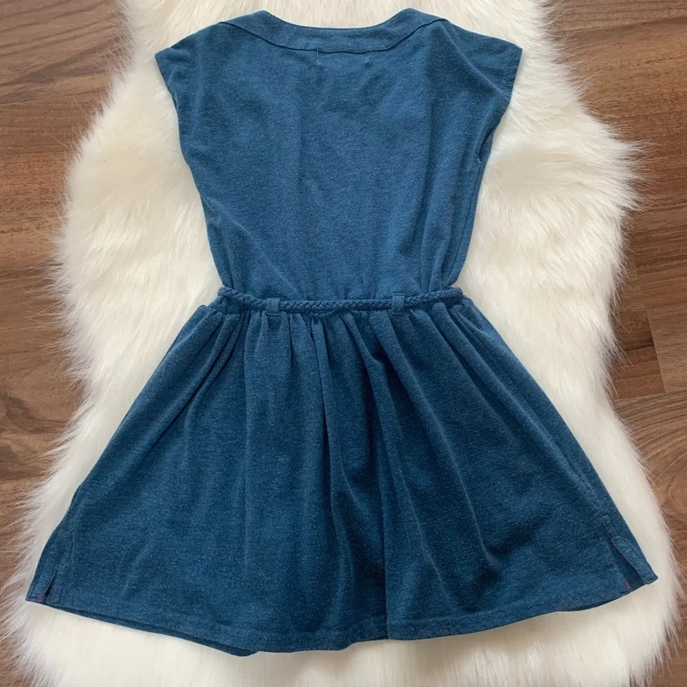APHORISM Girls Patch Dress Denim Blue